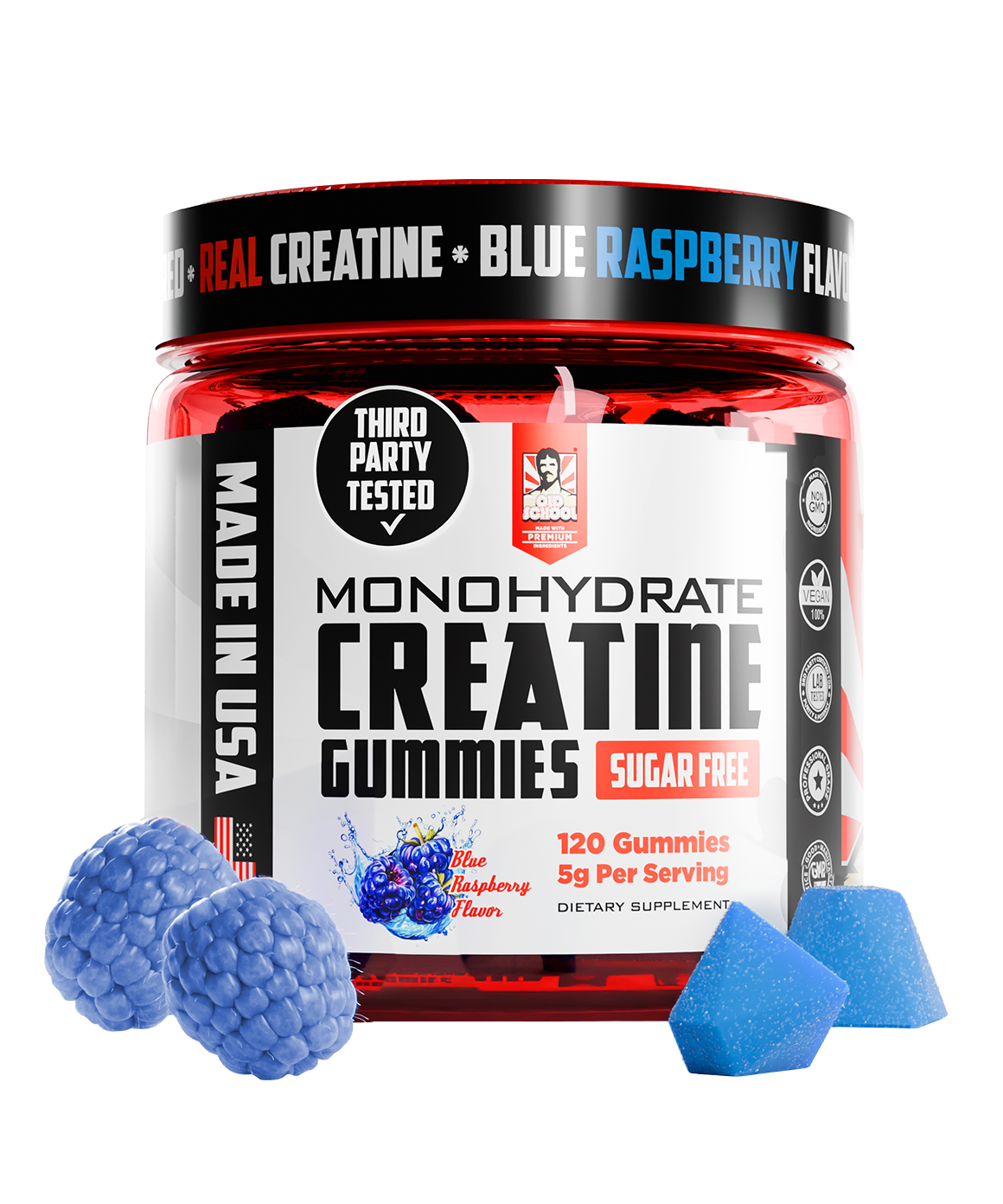 Old School Labs Creatine Gummies Blue Raspberry